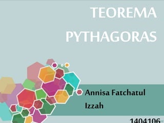 TEOREMA
PYTHAGORAS
Annisa Fatchatul
Izzah
 