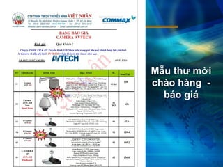 Mẫu thư mời
chào hàng -
báo giá
 