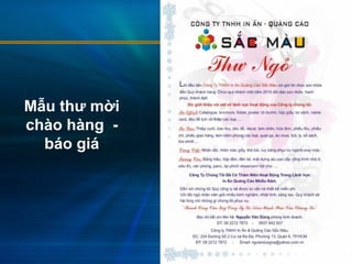 Mẫu thư mời
chào hàng -
báo giá
 