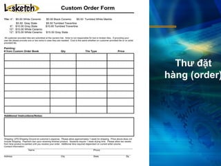 Thư đặt
hàng (order)
 