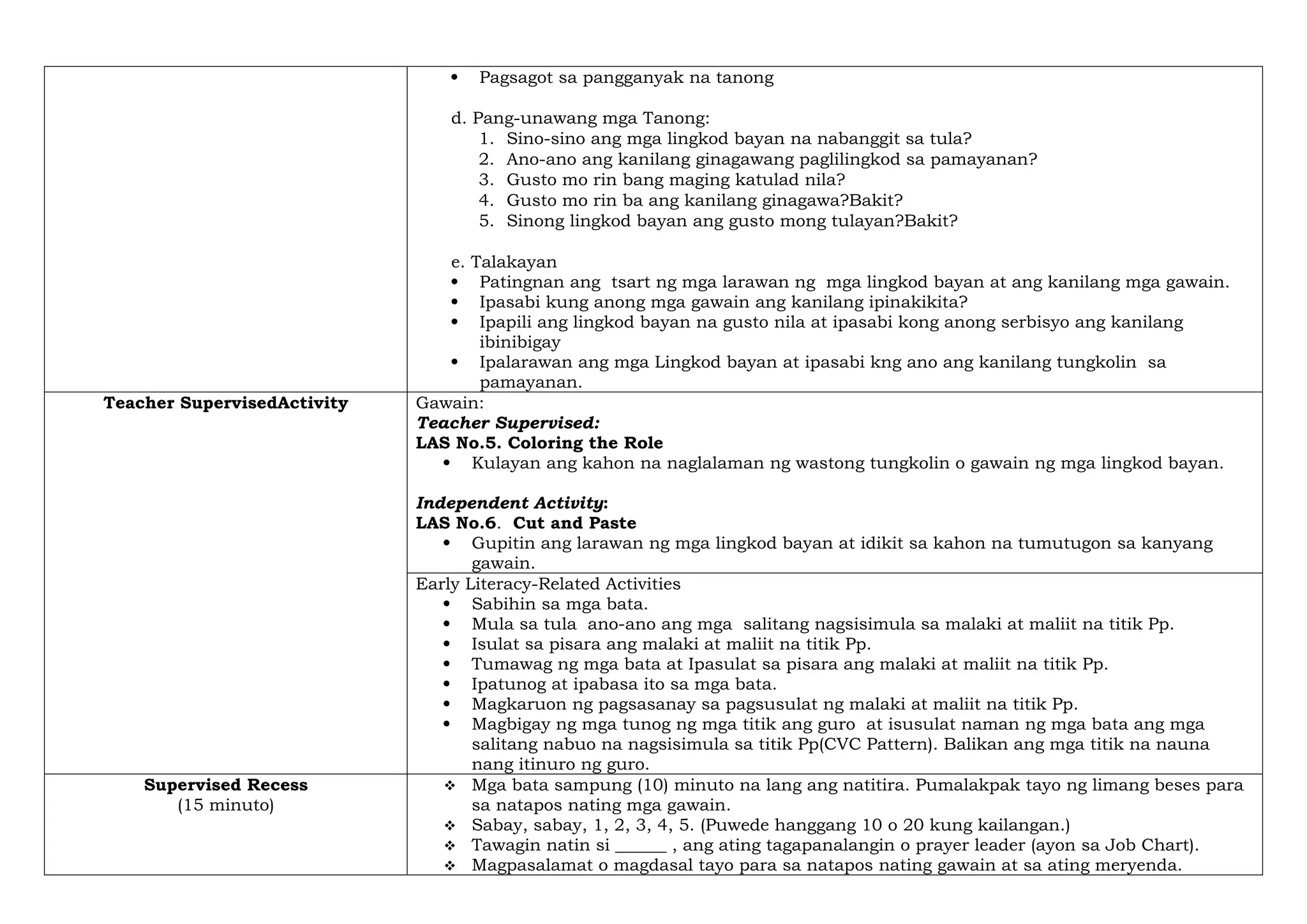 Kindergarten Quarter 2 Week 6 Day 2 DLL .docx