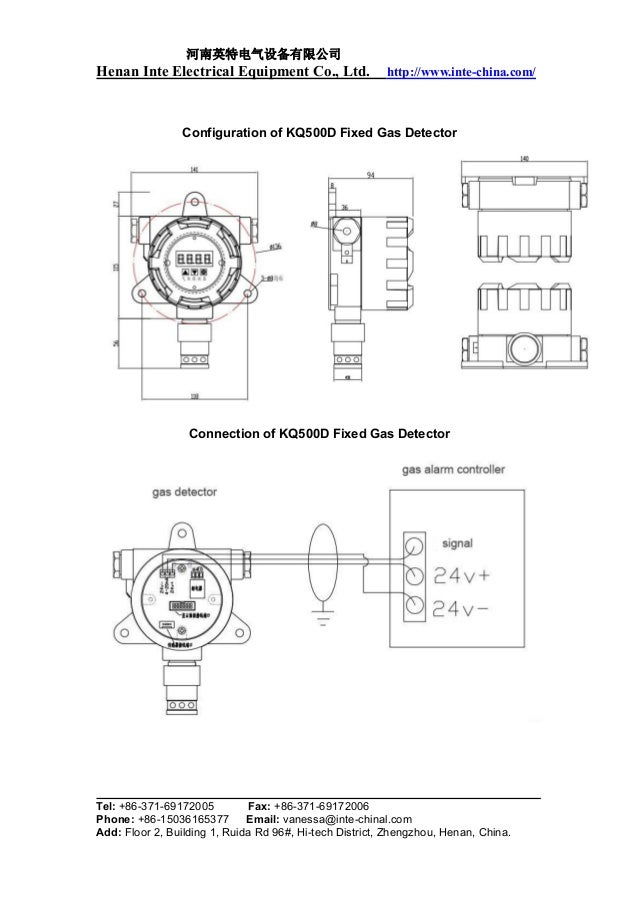 specification of fixed gas detector