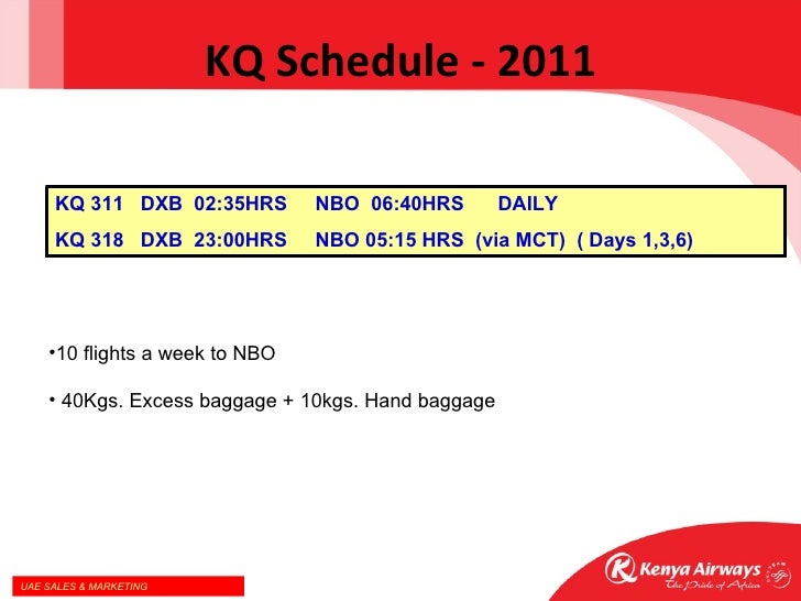 kenya airways excess baggage