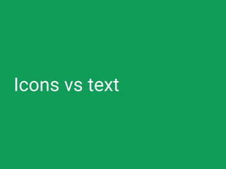 Icons vs text
 