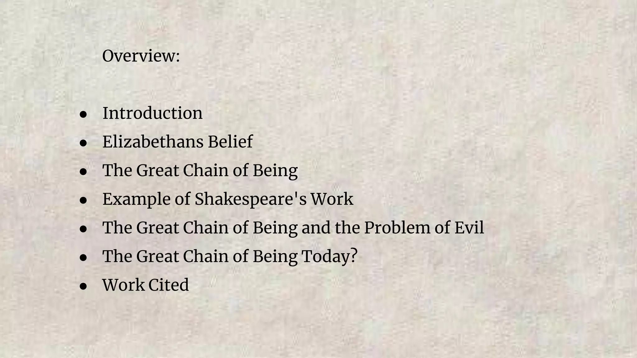 The Great Chain of Being | PPTX