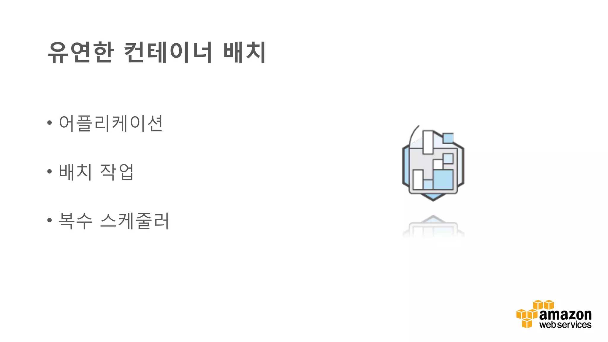 v	
  
유연한 컨테이너 배치
•  어플리케이션
•  배치 작업
•  복수 스케줄러
 