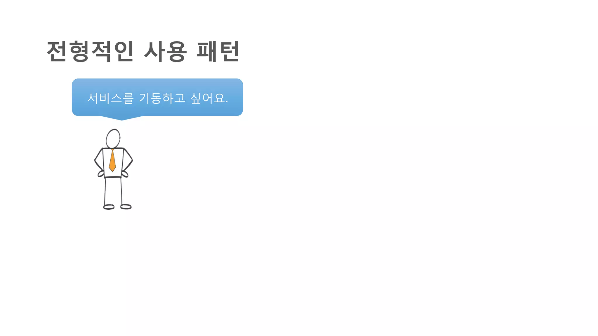 서비스를 기동하고 싶어요.	
  
전형적인 사용 패턴
 