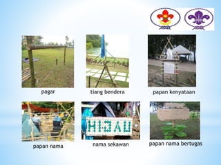 pagar tiang bendera papan kenyataan
papan nama nama sekawan papan nama bertugas
 