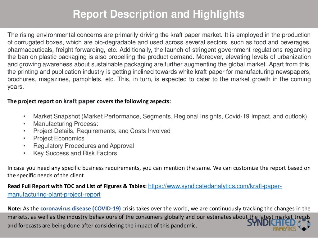 Kraft Paper Manufacturing Plant Project Report 2021