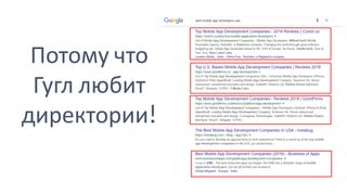 Потому что
Гугл любит
директории!
 