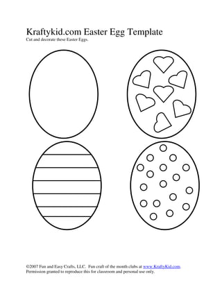Kraftykid.Com Easter Egg Template