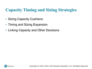 Copyright © 2019, 2016, 2014 Pearson Education, Inc. All Rights Reserved
Capacity Timing and Sizing Strategies
• Sizing Capacity Cushions
• Timing and Sizing Expansion
• Linking Capacity and Other Decisions
 