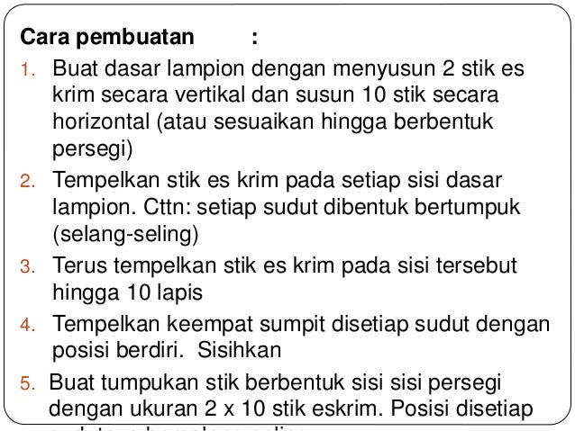 Krajinan Bahan Keras Lampion  dari  Stik  Prakarya dan 