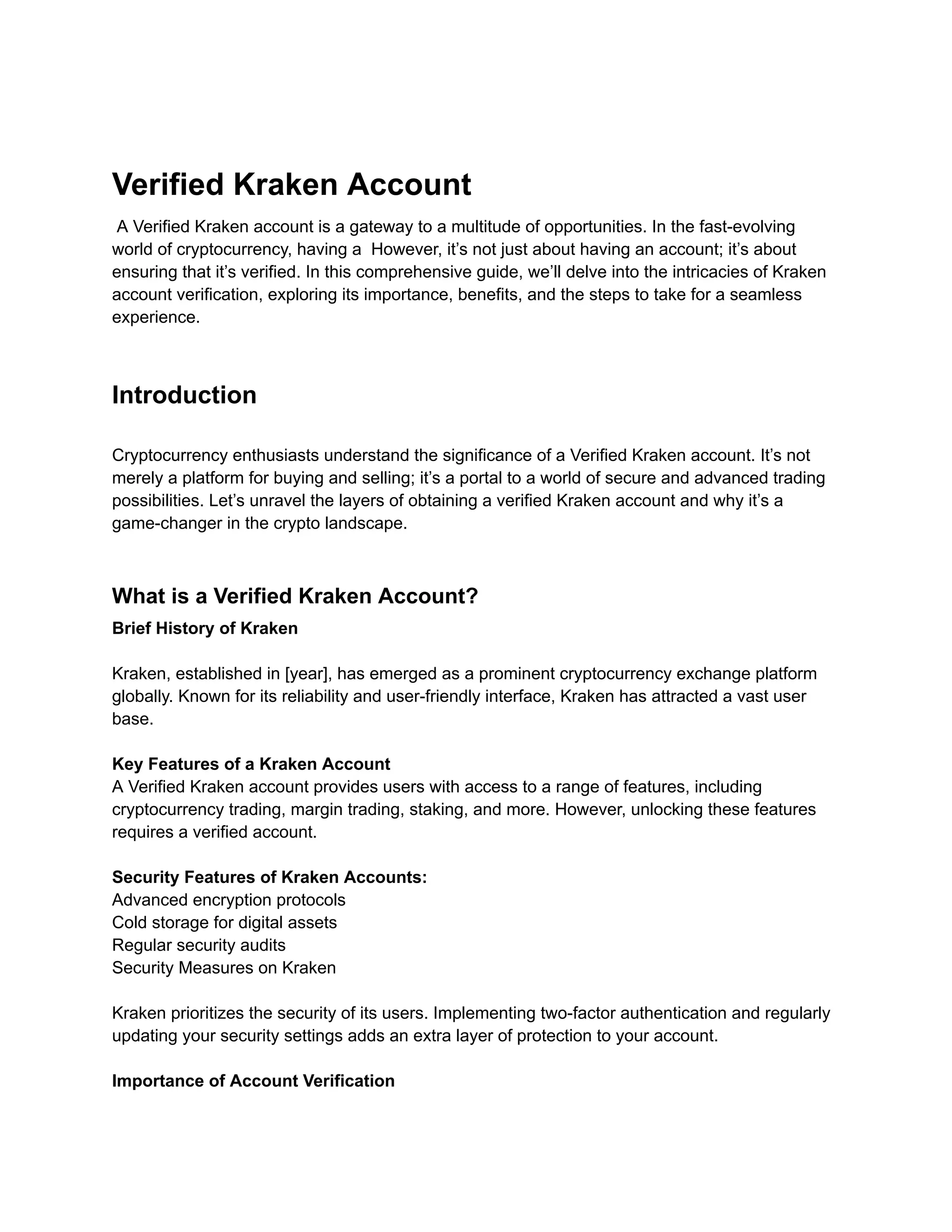 Kraken Accounts verified kraken accounts | PDF