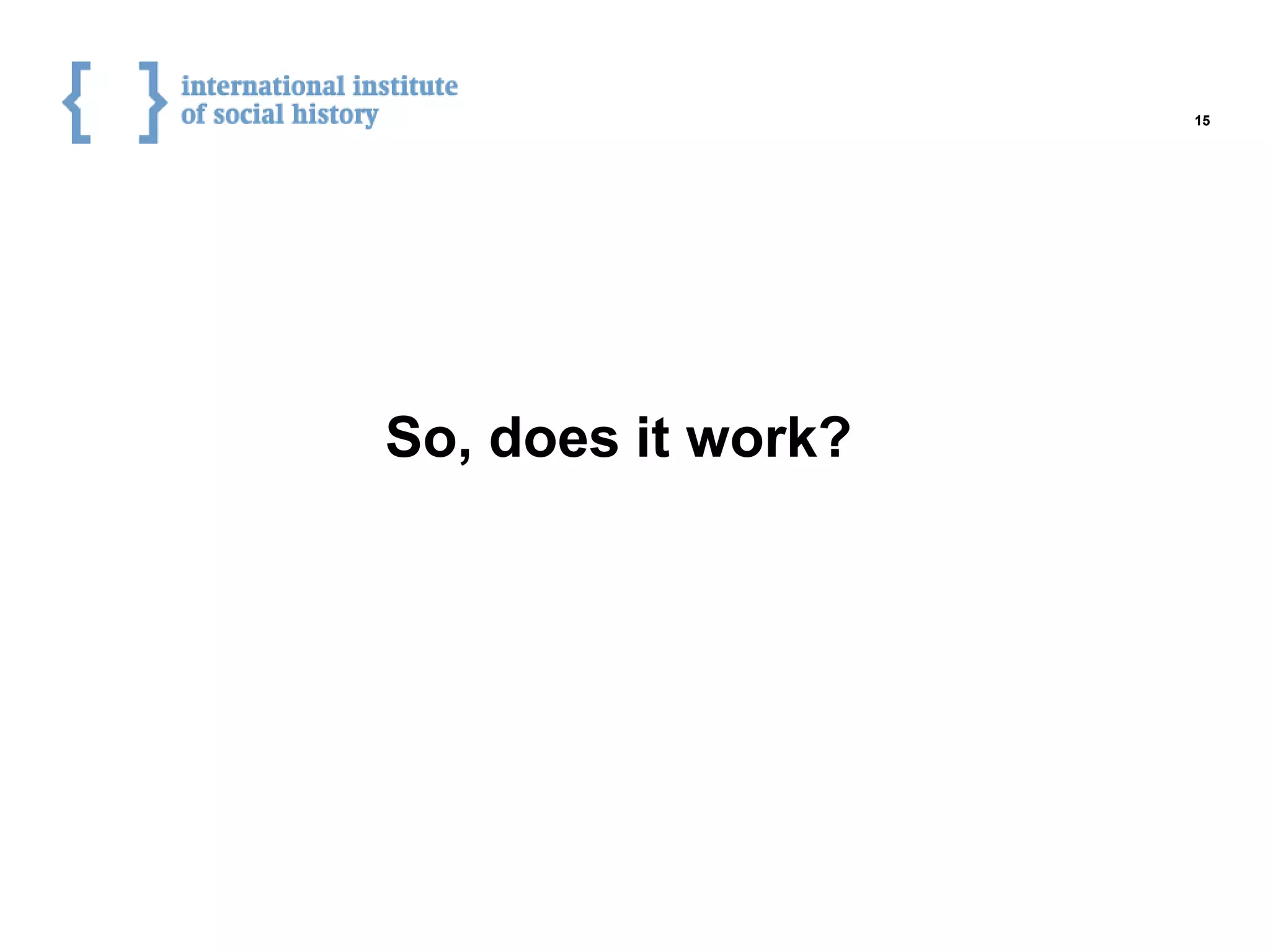 So, does it work?
15
 