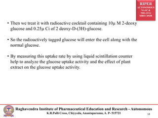 PRINCIPLE AND APPLICATIONS OF CELL VIABILITY, GLUCOSE UPTAKE AND ...