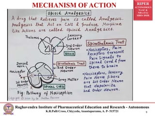 RIPER
AUTONOMOUS
NAAC &
NBA (UG)
SIRO- DSIR
Raghavendra Institute of Pharmaceutical Education and Research - Autonomous
K.R.Palli Cross, Chiyyedu, Anantapuramu, A. P- 515721 9
MECHANISM OF ACTION
 