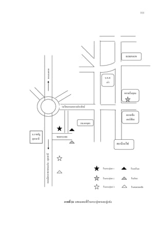 111

หนองคาย

ROBINSON

บ.ข.ส.
เก่า
ตลาดเริ่ มอุดม

วงเวียนกรมหลวงประจักษ์
ตลาดเซ็น
เตอร์พอย
้

รพ.เอกอุดร
ม.ราชภัฏ
อุดรธานี

ซอยกระเทย

ถนนมิตรภาพ ขอนแก่น - อุดรธานี

สถานีรถไฟ

ร้านกระปุกยา 1

ร้านหน้ามอ

ร้านกระปุกยา 2

ร้านรักยา

ร้านกระปุกยา 3

ร้านสมชายเภสัช

ภาพที่ 24 แสดงแผนที่ร้านกระปุกยาและคู่แข่ง
ขัน

 