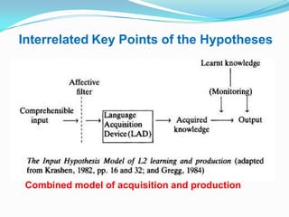 Interrelated Key Points of the Hypotheses
Combined model of acquisition and production
 