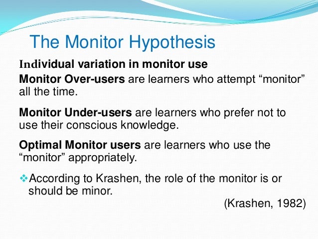 monitor hypothesis krashen example