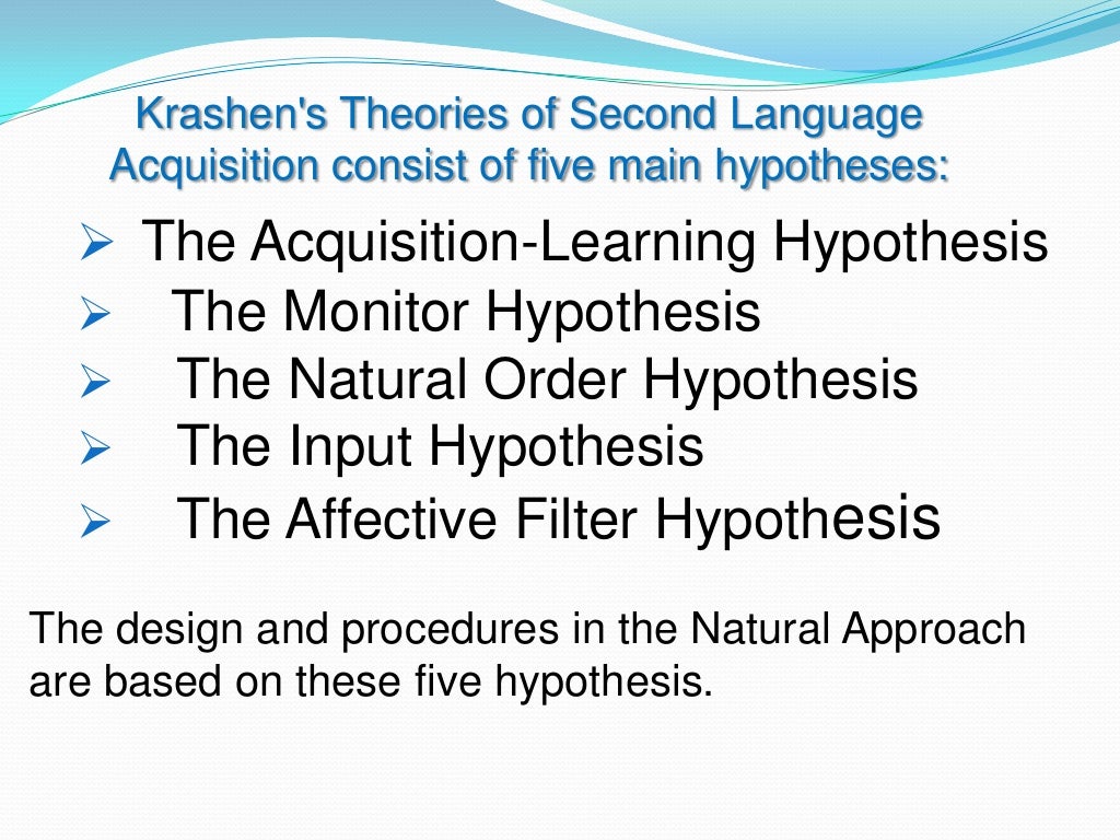 examples of krashen's hypothesis