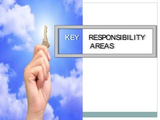 KEY RESPONSIBILITY
AREAS
KEY RESPONSIBILITY
AREAS
 
