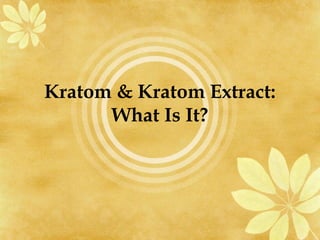 Kratom & Kratom Extract:
What Is It?

 