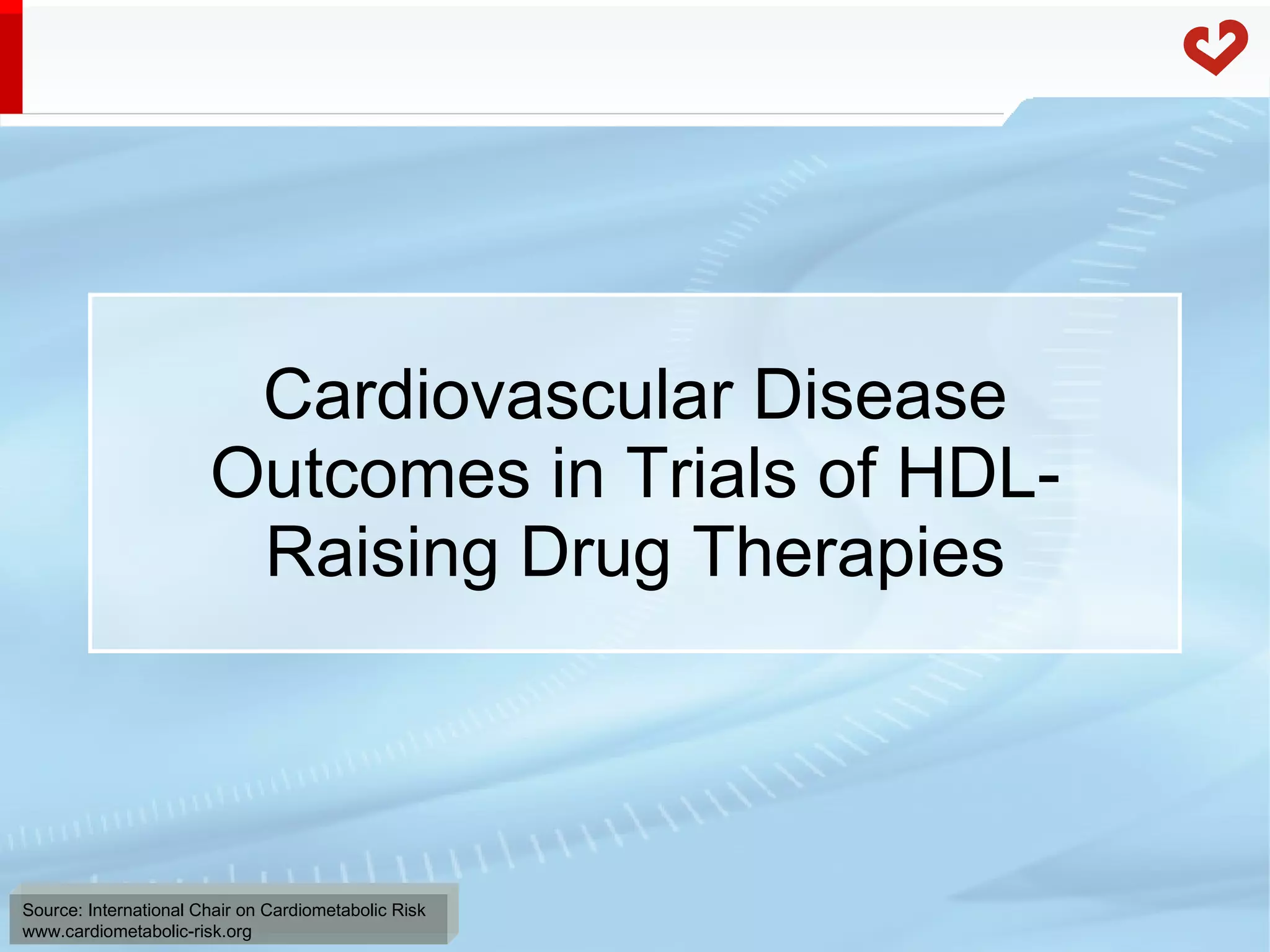 Cardiovascular Disease Outcomes in Trials of HDL-Raising Drug Therapies 