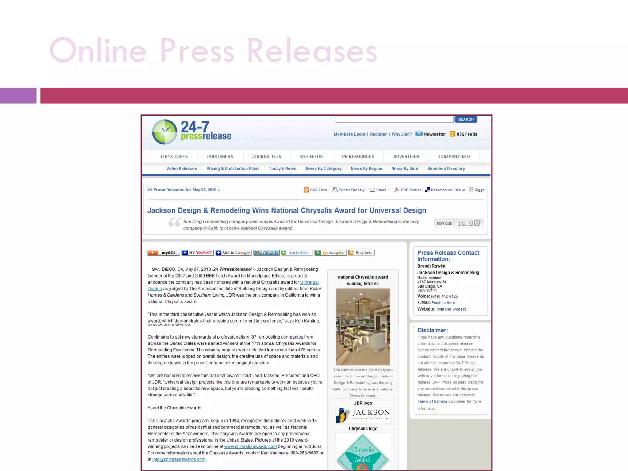 Online Press Releases 
