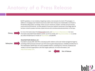 Anatomy of a Press Release Closing Boilerplate End of Release 