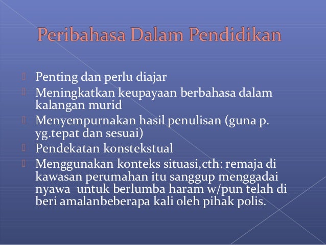 Ciri-ciri peribahasa
