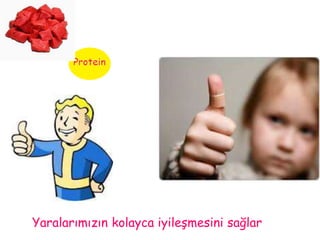 Yaralarımızın kolayca iyileşmesini sağlar 
 