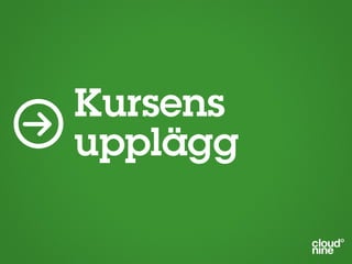 Kursens
upplägg
 