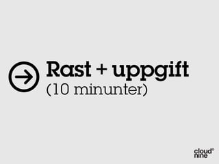 Rast + uppgift
(10 minunter)
 
