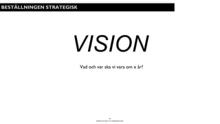 BERGHS SCHOOL OF COMMUNICATION
11
VISION
BESTÄLLNINGEN STRATEGISK
Vad och var ska vi vara om x år?
 