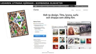 BERGHS SCHOOL OF COMMUNICATION
28
LEDAREN: UTMANA HJÄRNAN – KOMBINERA OLIKHETER
 