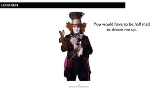 BERGHS SCHOOL OF COMMUNICATION
30
You would have to be half mad
to dream me up.
LEDAREN
 