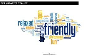 BERGHS SCHOOL OF COMMUNICATION
9
DET KREATIVA TEAMET
 