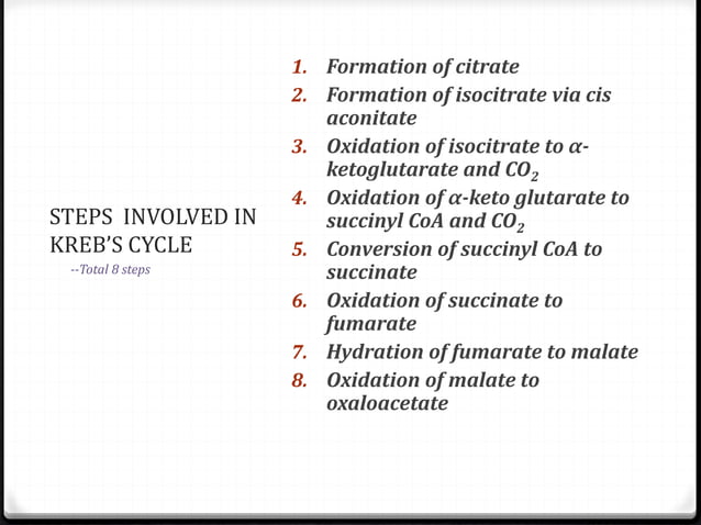 Krebs cycle or citric acid cycle or TCA Cycle | PPT