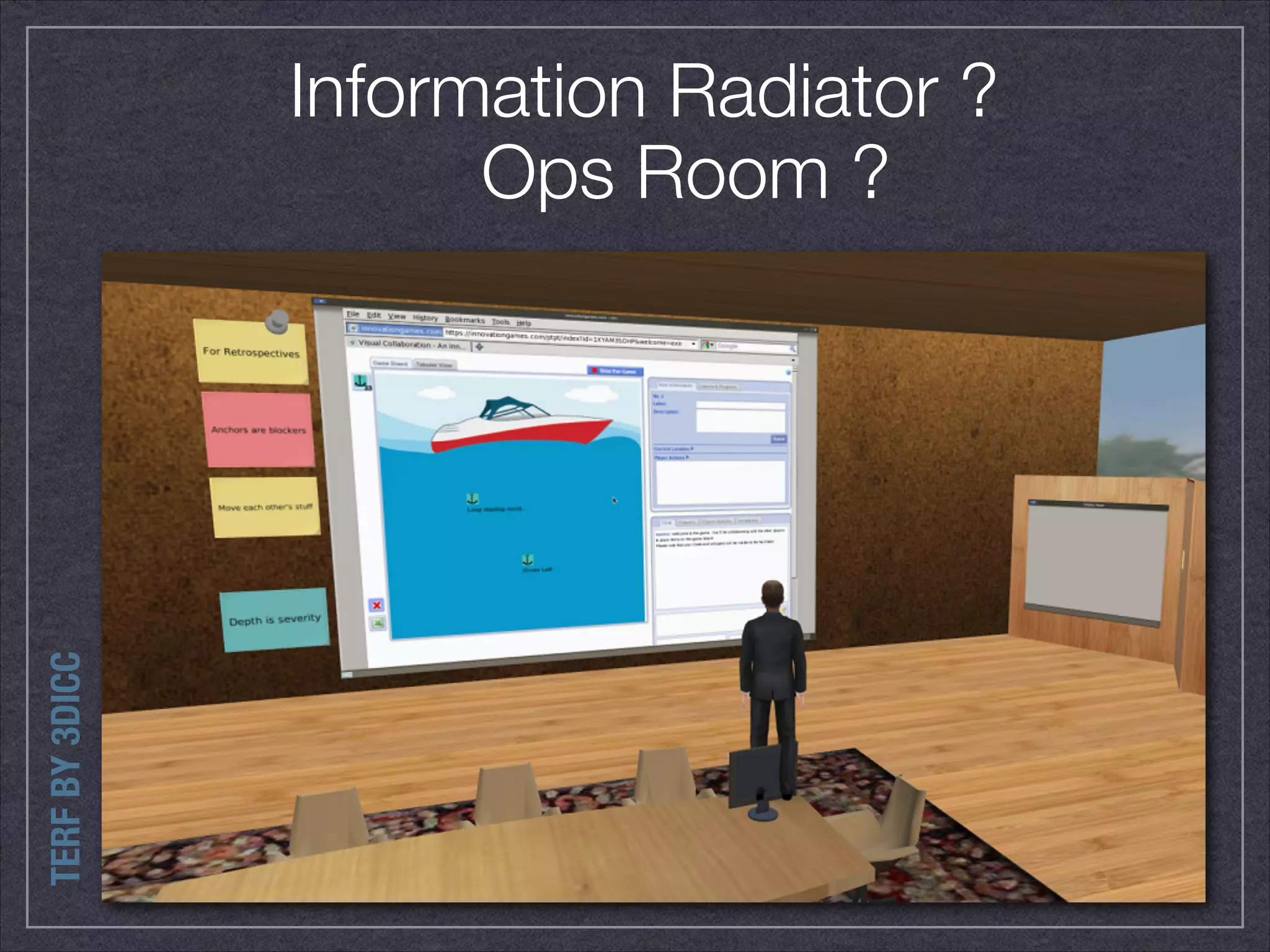 Information Radiator ? 
Inform 
Ops Room ? 
TERF BY 3DICC 
 