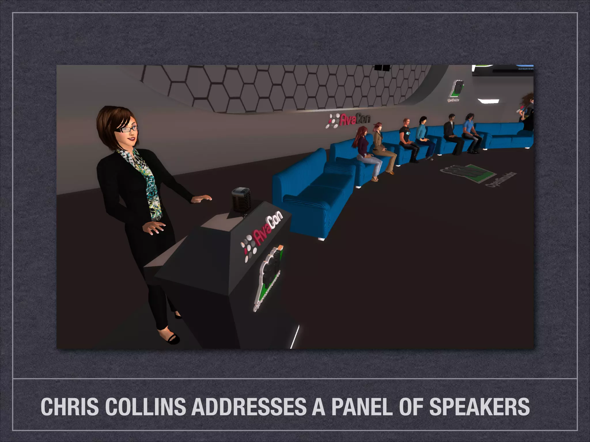 CHRIS COLLINS ADDRESSES A PANEL OF SPEAKERS 
 