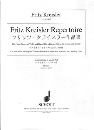 Kreisler repertoire   volumes 1 &amp; 2 violin