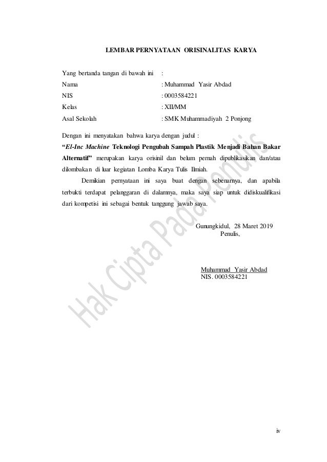 Karya Tulis Ilmiah Tema Lingkungan Pengelolaan Limbah Plastik