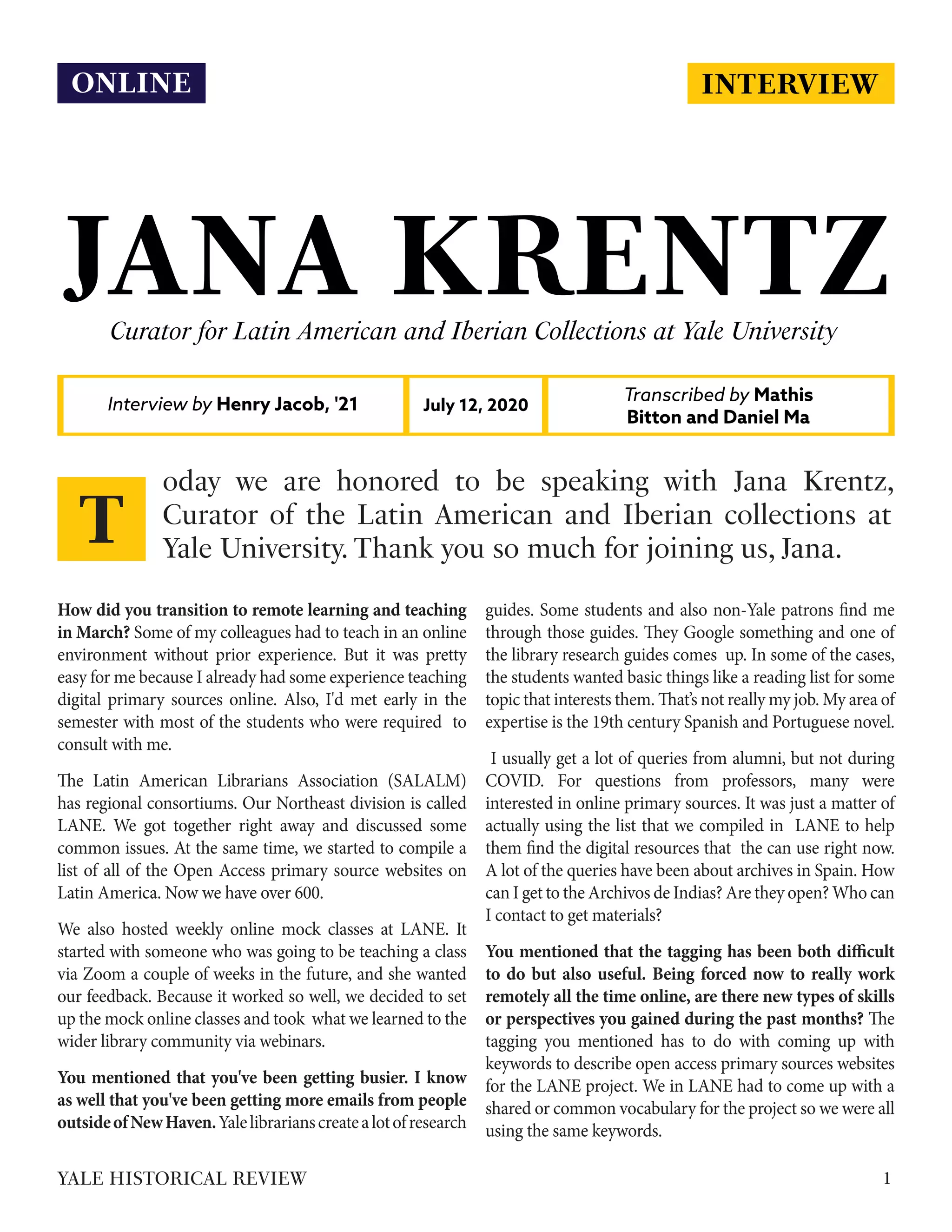 An Interview with Jana Krentz | PDF