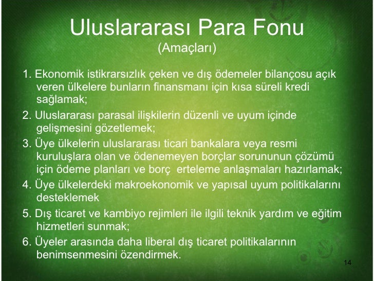 Parasal Kredi Sistemi Parasal Kredi Sistemi