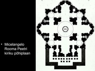 • Micelangelo
  Rooma Peetri
  kiriku põhiplaan
 