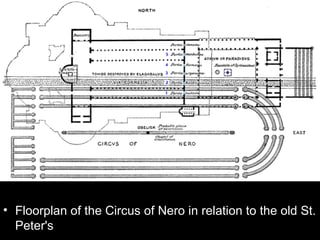• Floorplan of the Circus of Nero in relation to the old St.
  Peter's
 