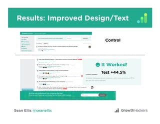 Results: Improved Design/Text
Test +44.5%
Control
 
