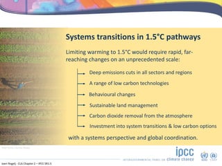 Systems transitions in 1.5°C pathways
Limiting warming to 1.5°C would require rapid, far-
reaching changes on an unprecede...