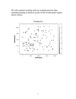 We will continue working with our example porosity data, 
including looking in detail at results in the six-data-point region 
shown earlier: 
5 
 